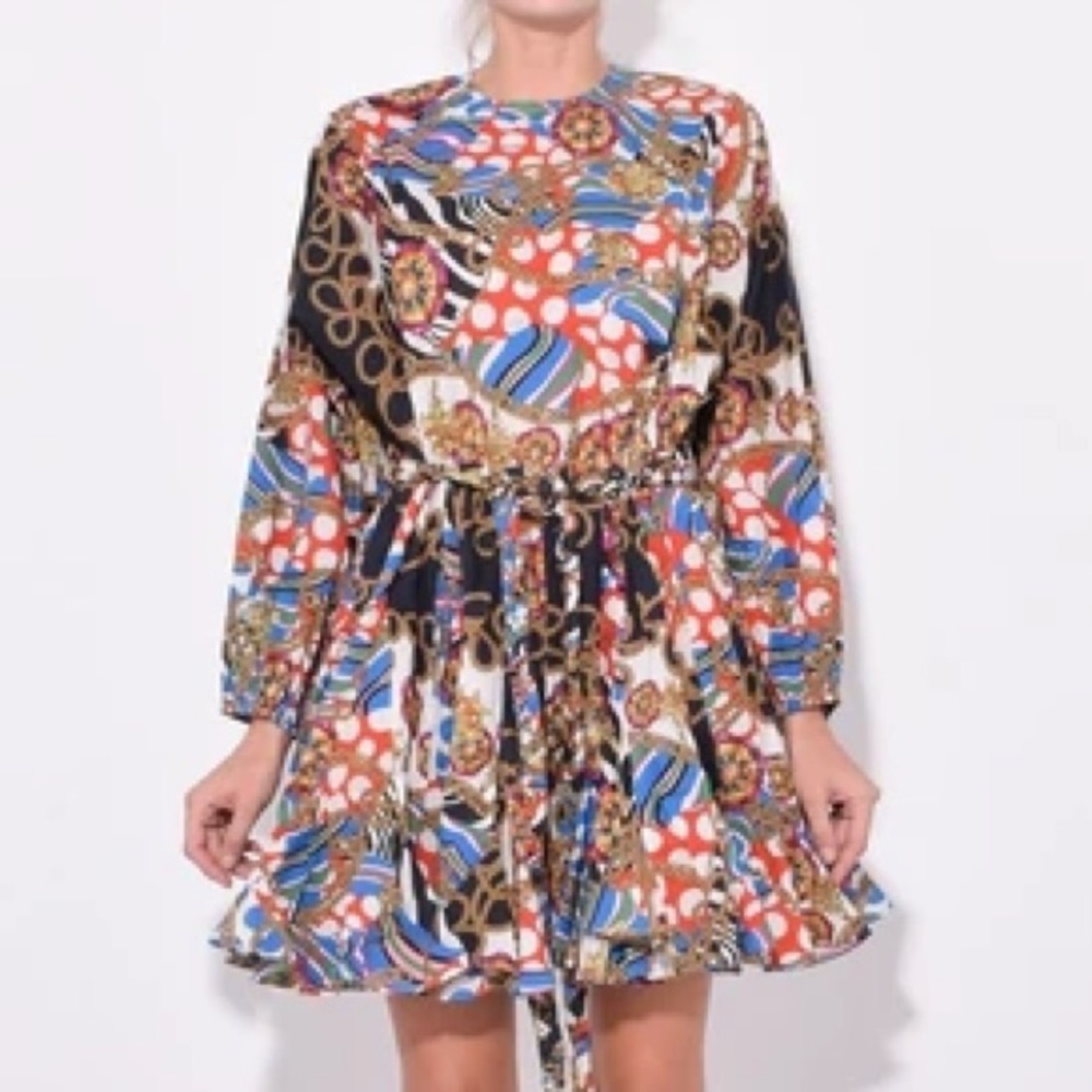 Rhode Ella Dress in Chain Print sz S